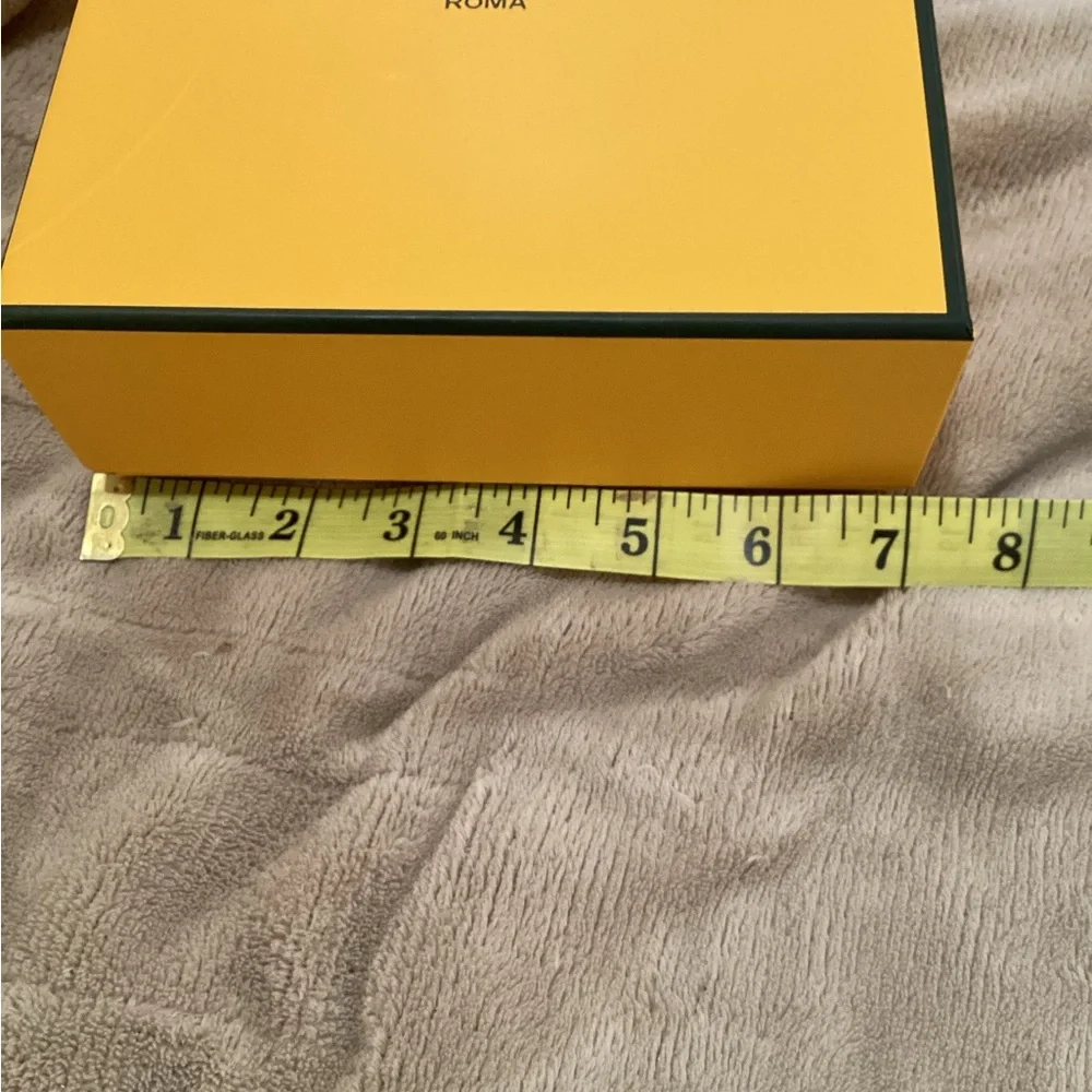 Fendi Yellow and White Gift Box 7”X7”